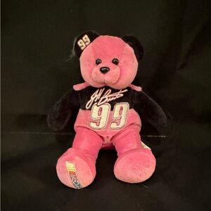 Ty Pink and Black Racing Bear Plush